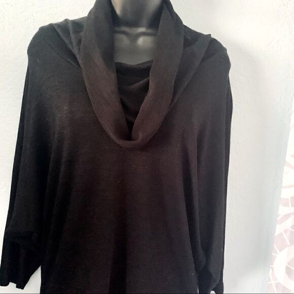 Olivia Moon Black Cowl Neck Dolman Sweater Size Small - Picture 1 of 10
